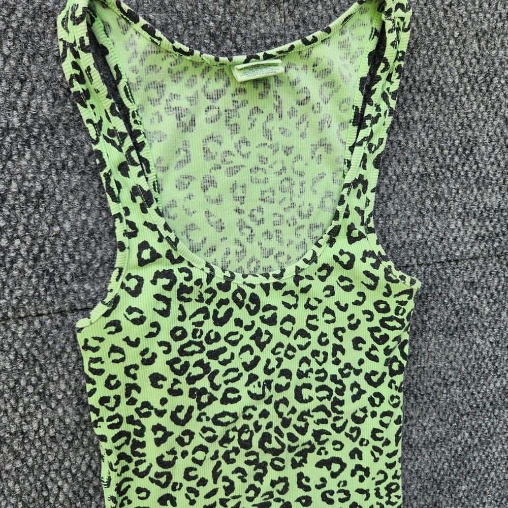 Vintage Y2K Victorias Secret PINK Cheetah Print Ribbed Tank Racerback Size XS